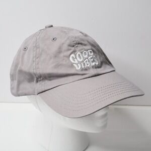 Dutch Bros Good Vibes Grey Cotton Dad Hat Adjustable Baseball Cap Windmill Logo
